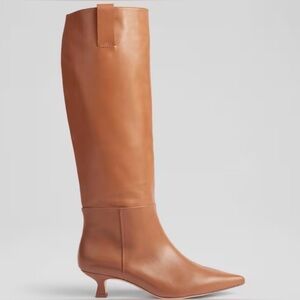 The LK Bennett Eden Tan Leather Western Style Knee-High Boots. Size 40 (9/9.5)